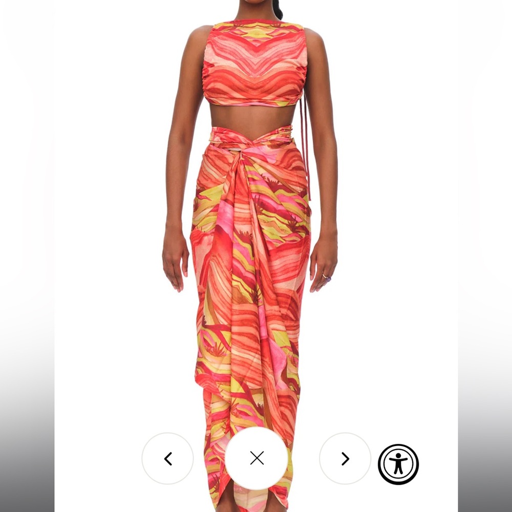 Andrea Iyamah Red and Yellow Swim Sarong